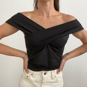 Zara Black Off Shoulder Top